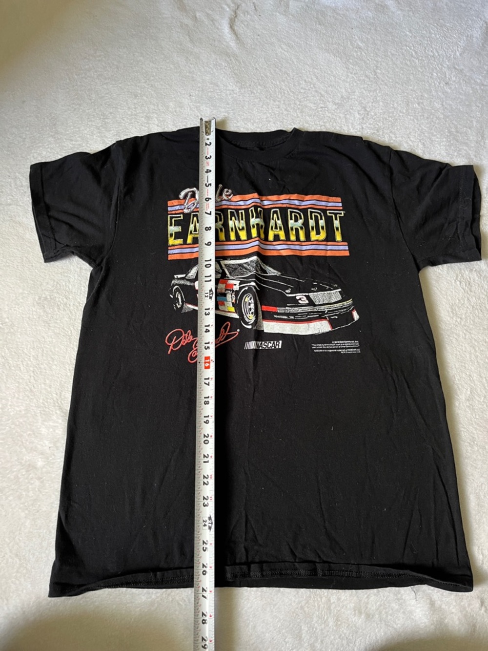 Nascar Dale Earnhardt Black Graphic Tee with Yellow & Red Accents - Picture 3 of 4